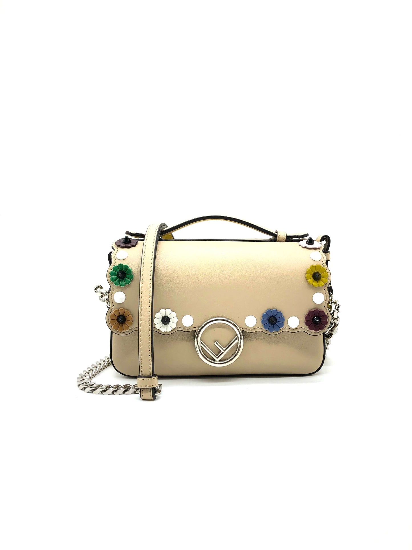 Fendi Beige/Yellow Double Micro Baguette Bag
