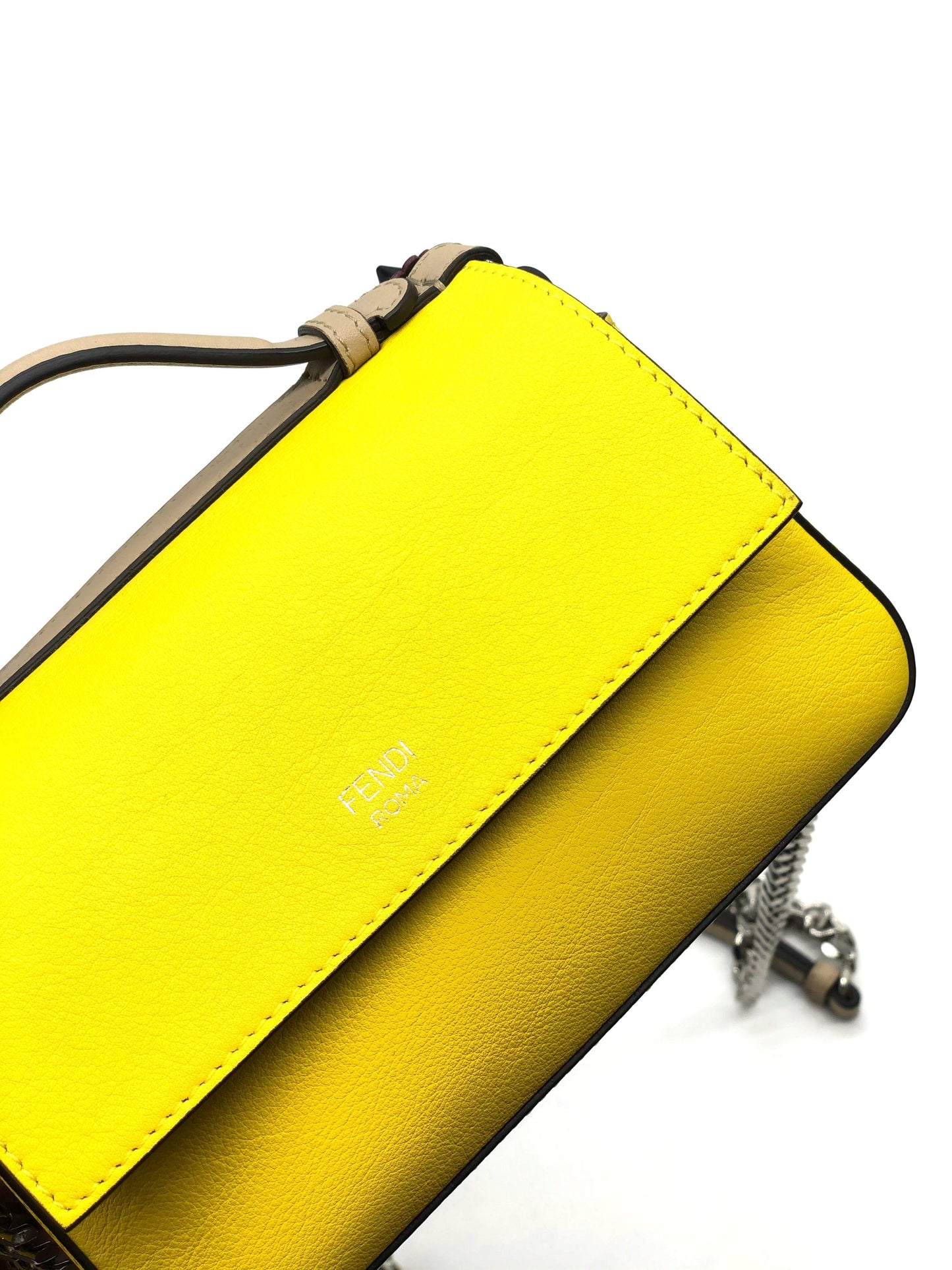 Fendi Beige/Yellow Double Micro Baguette Bag