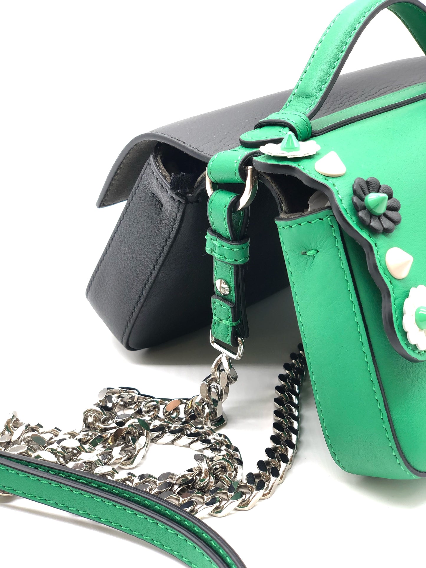 Fendi Green/Black Double Micro Baguette Bag