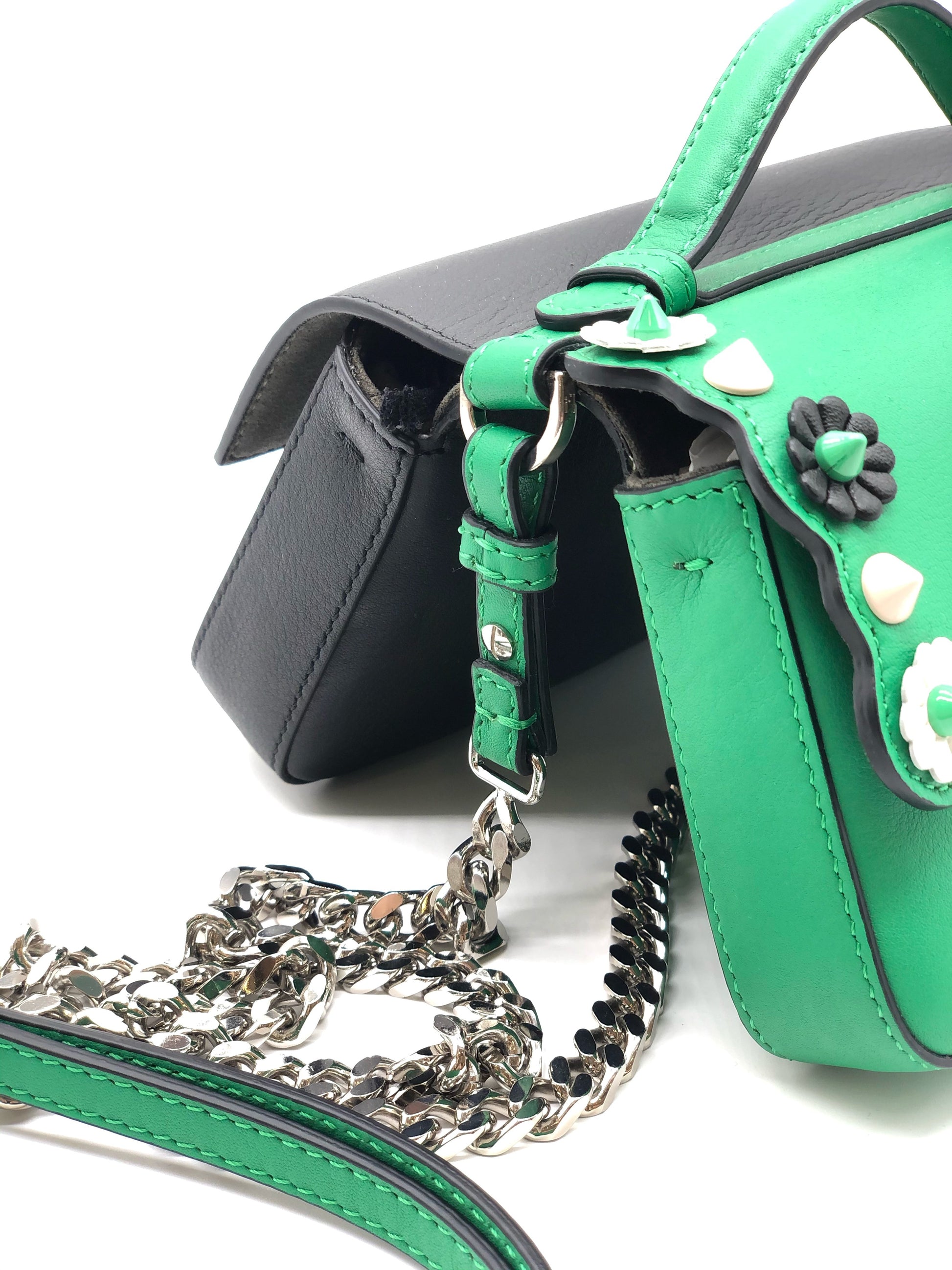 Fendi Green/Black Double Micro Baguette Bag