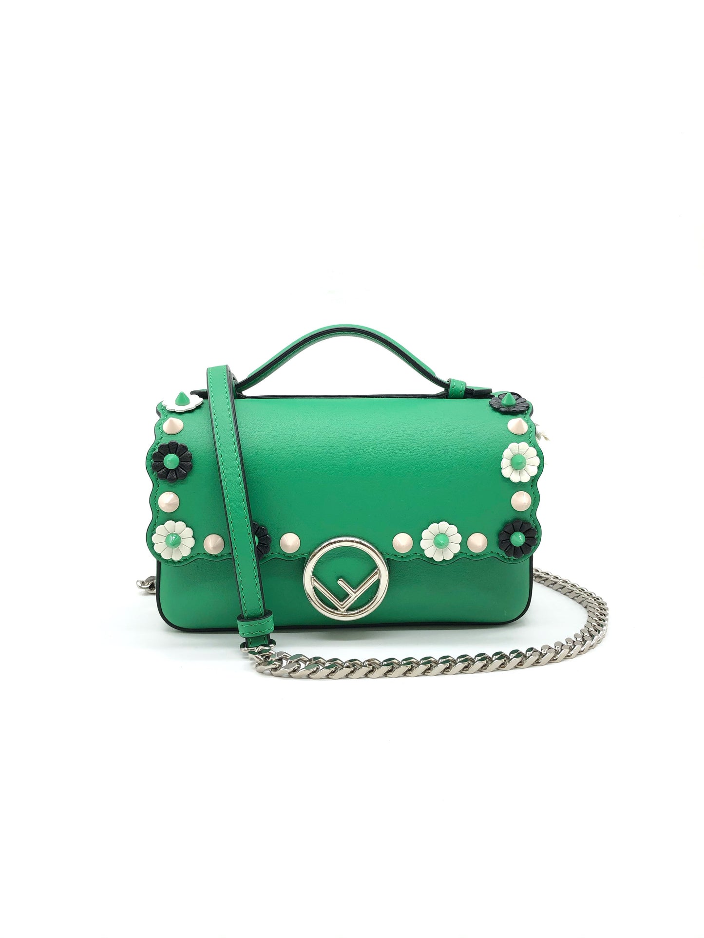 Fendi Green/Black Double Micro Baguette Bag