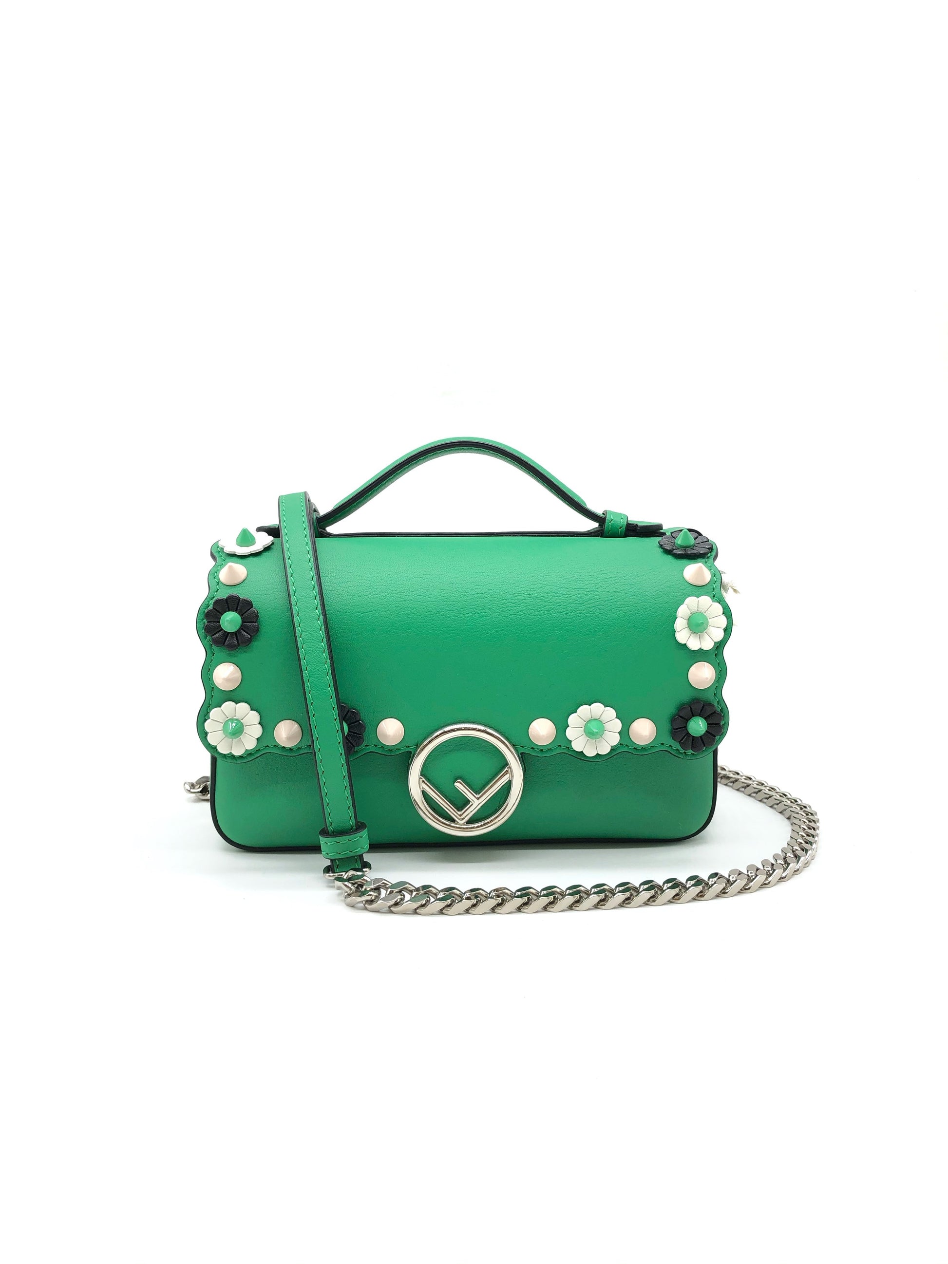 Fendi Green/Black Double Micro Baguette Bag