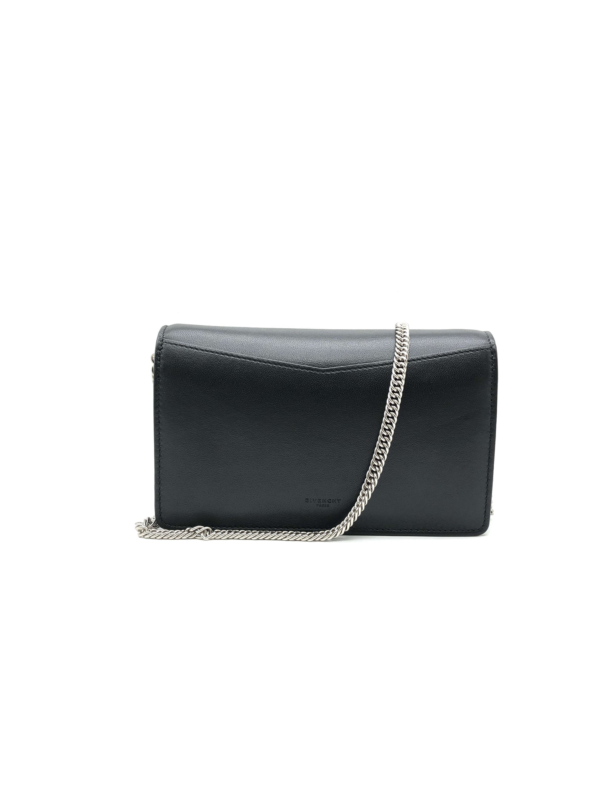 Givenchy Black Logo Embossed Small Leather Bag