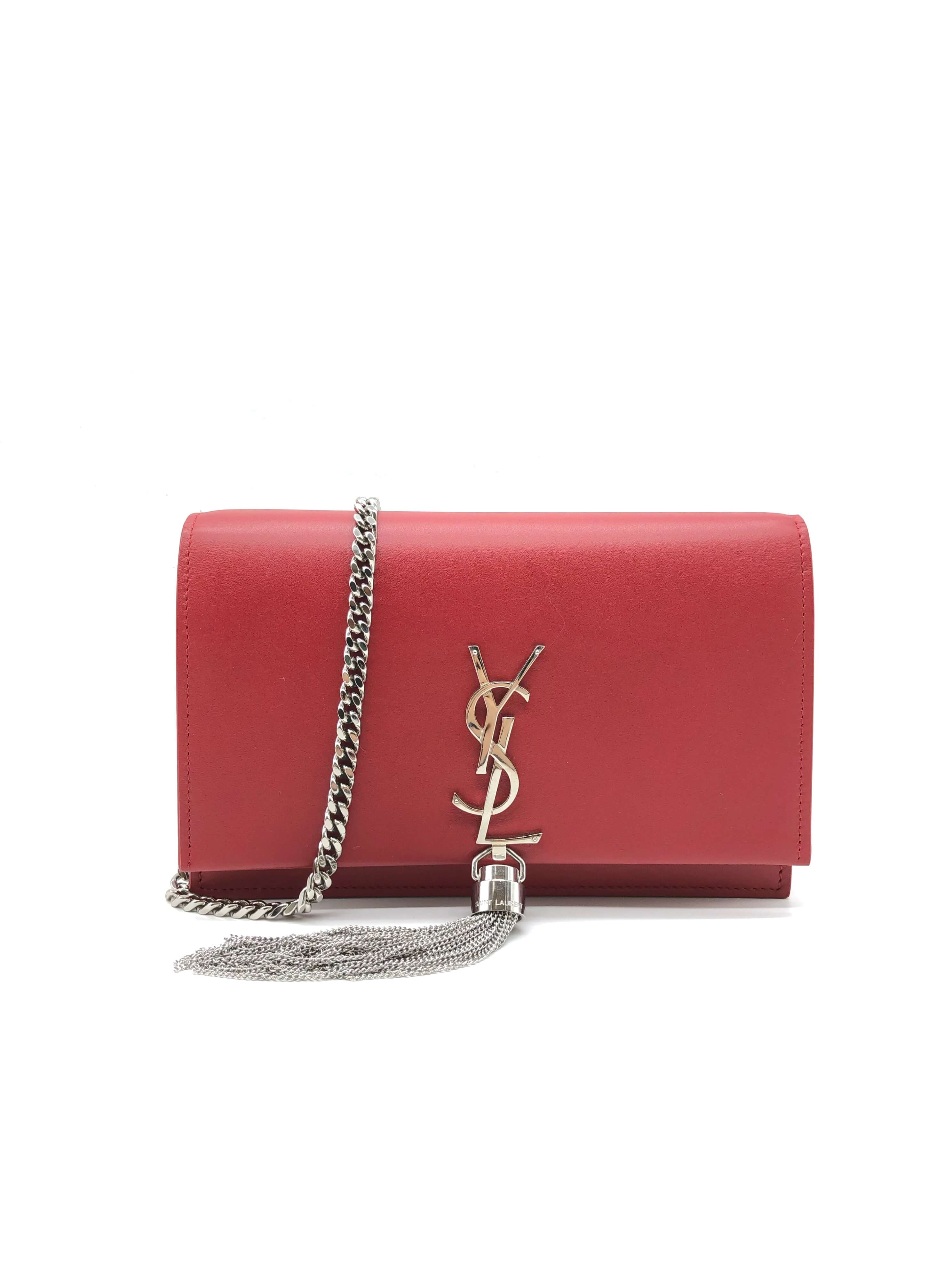 Ysl red hot sale tassel bag