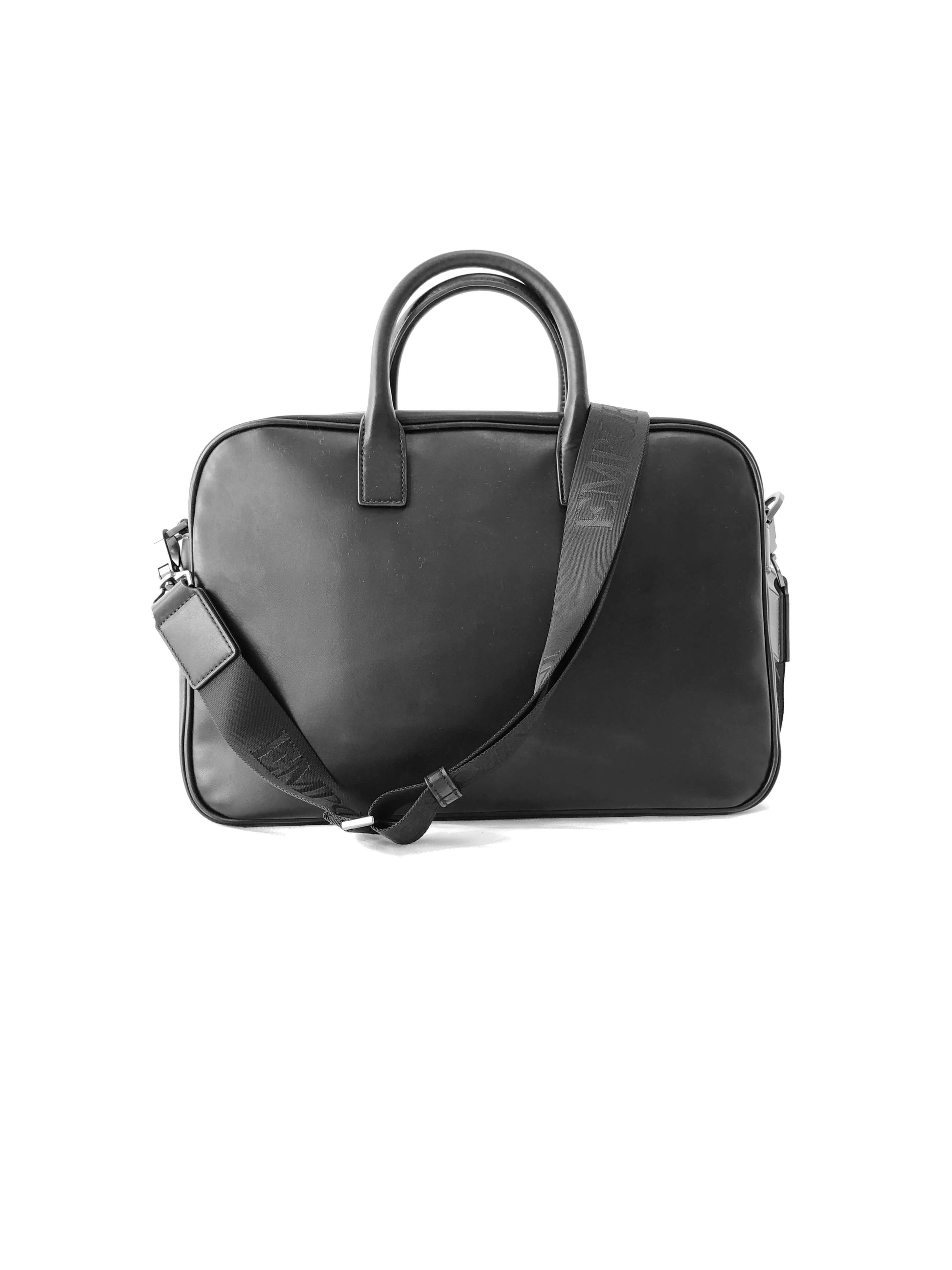 Emporio Armani Logo Embossed Briefcase