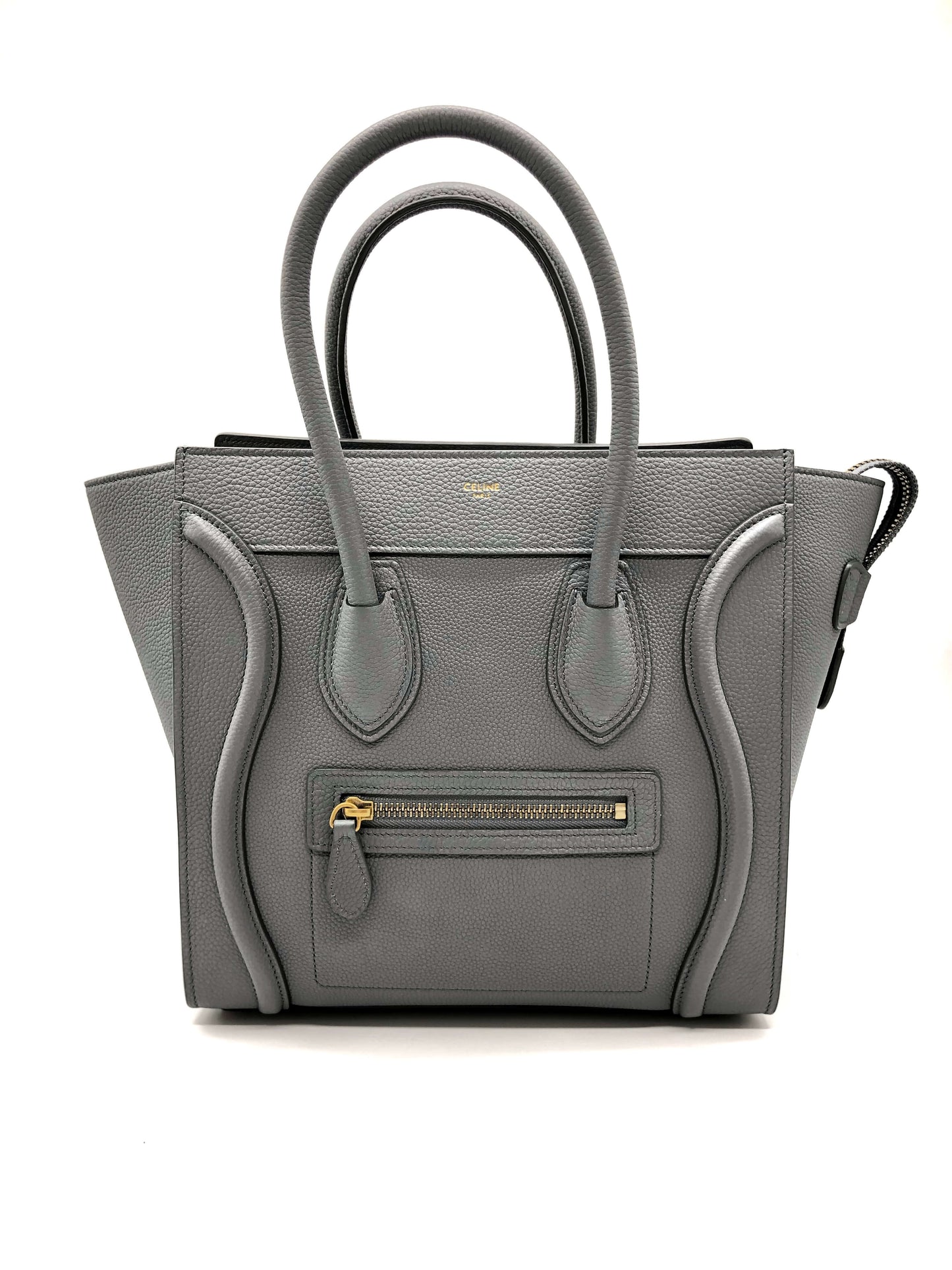 Celine Micro Luggage Handbag in Baby Drummed Calfskin