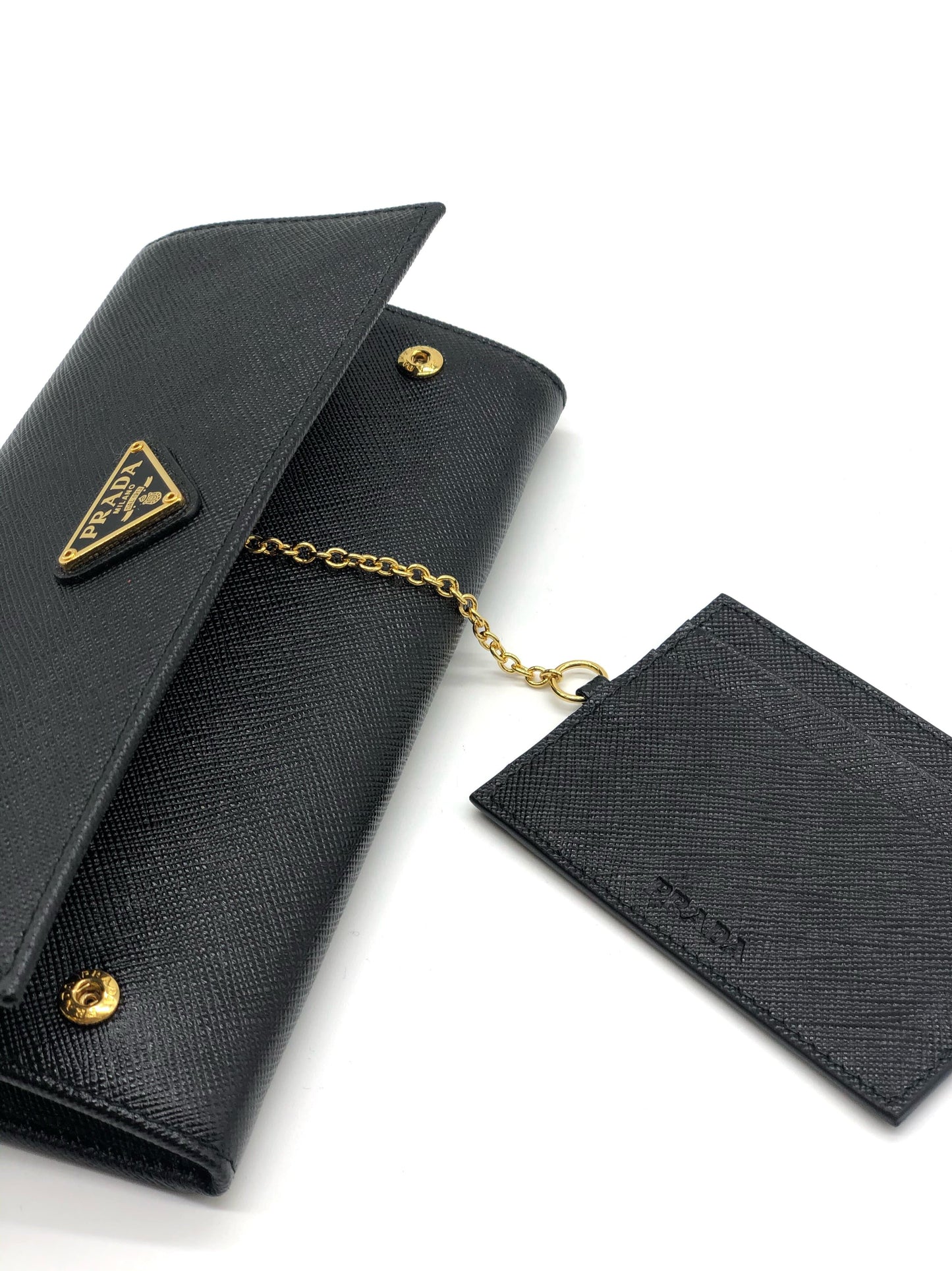 Prada Logo Plaque Wallet