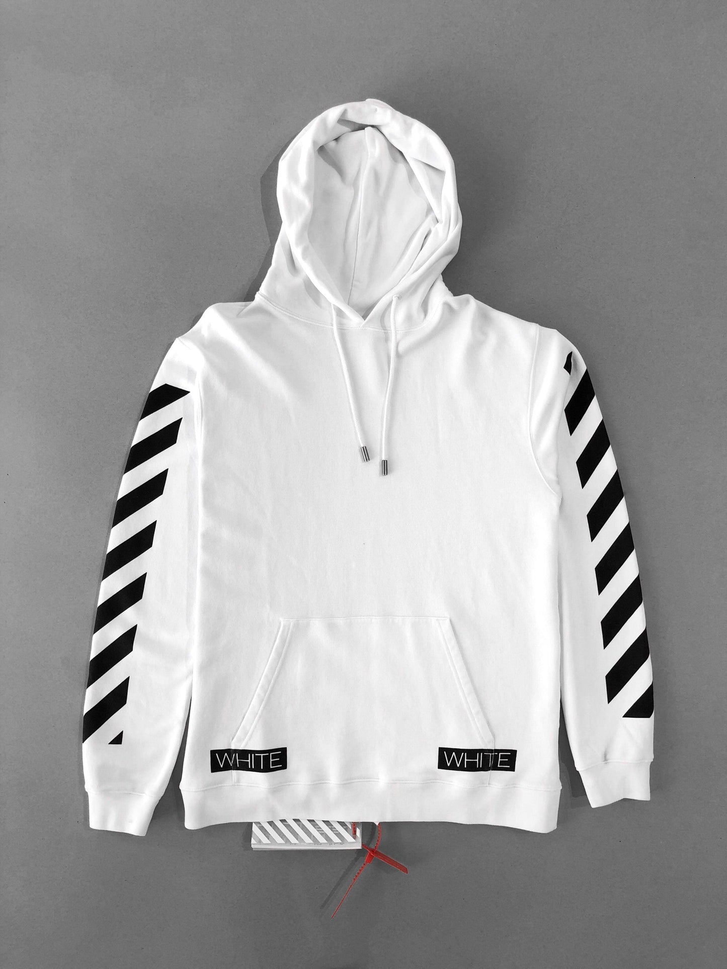 Off White Blue Collar White Hoodie Sweatshirt SS18 Collection
