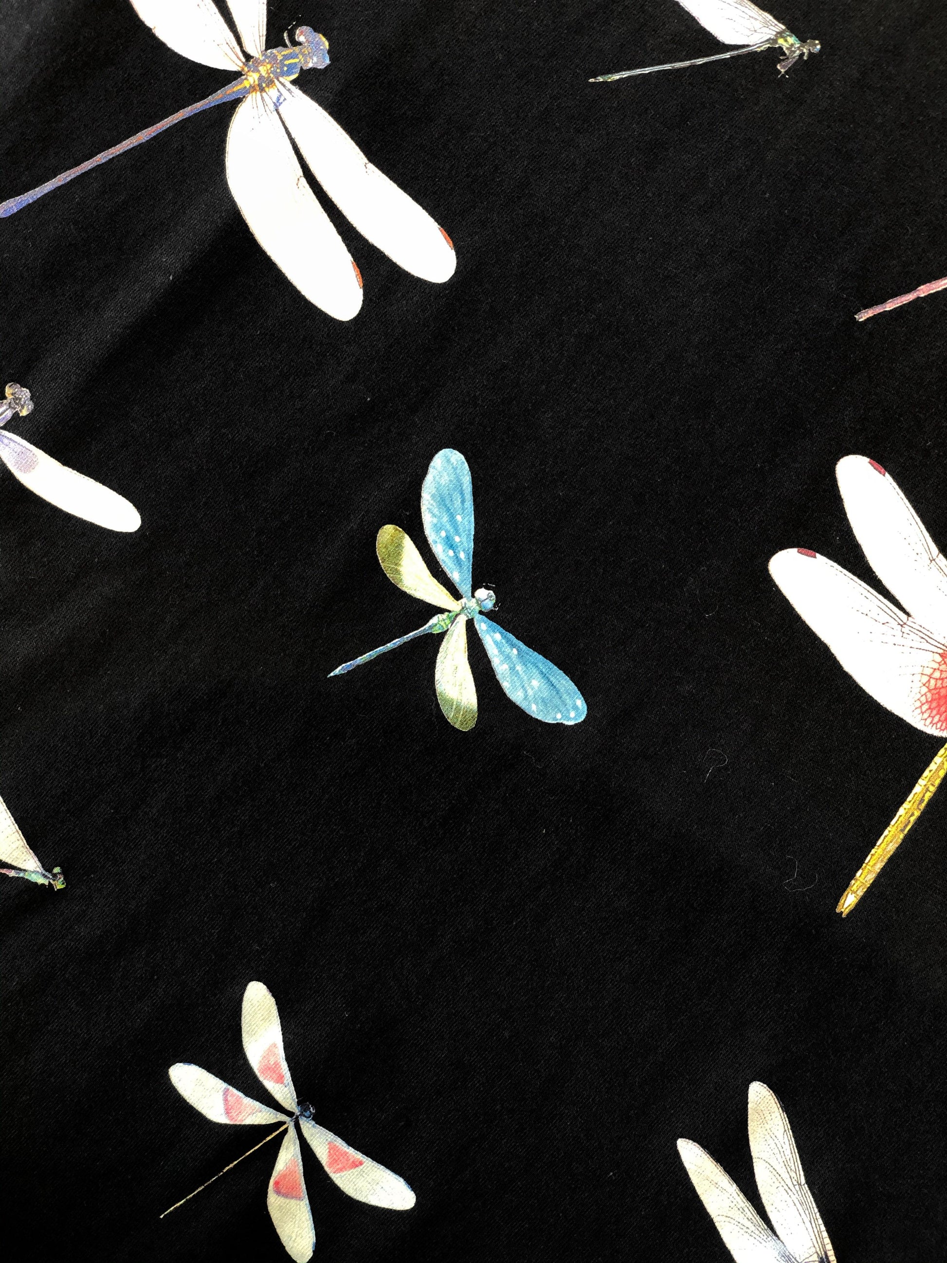 Valentino Dragon Fly Print Black T-shirt