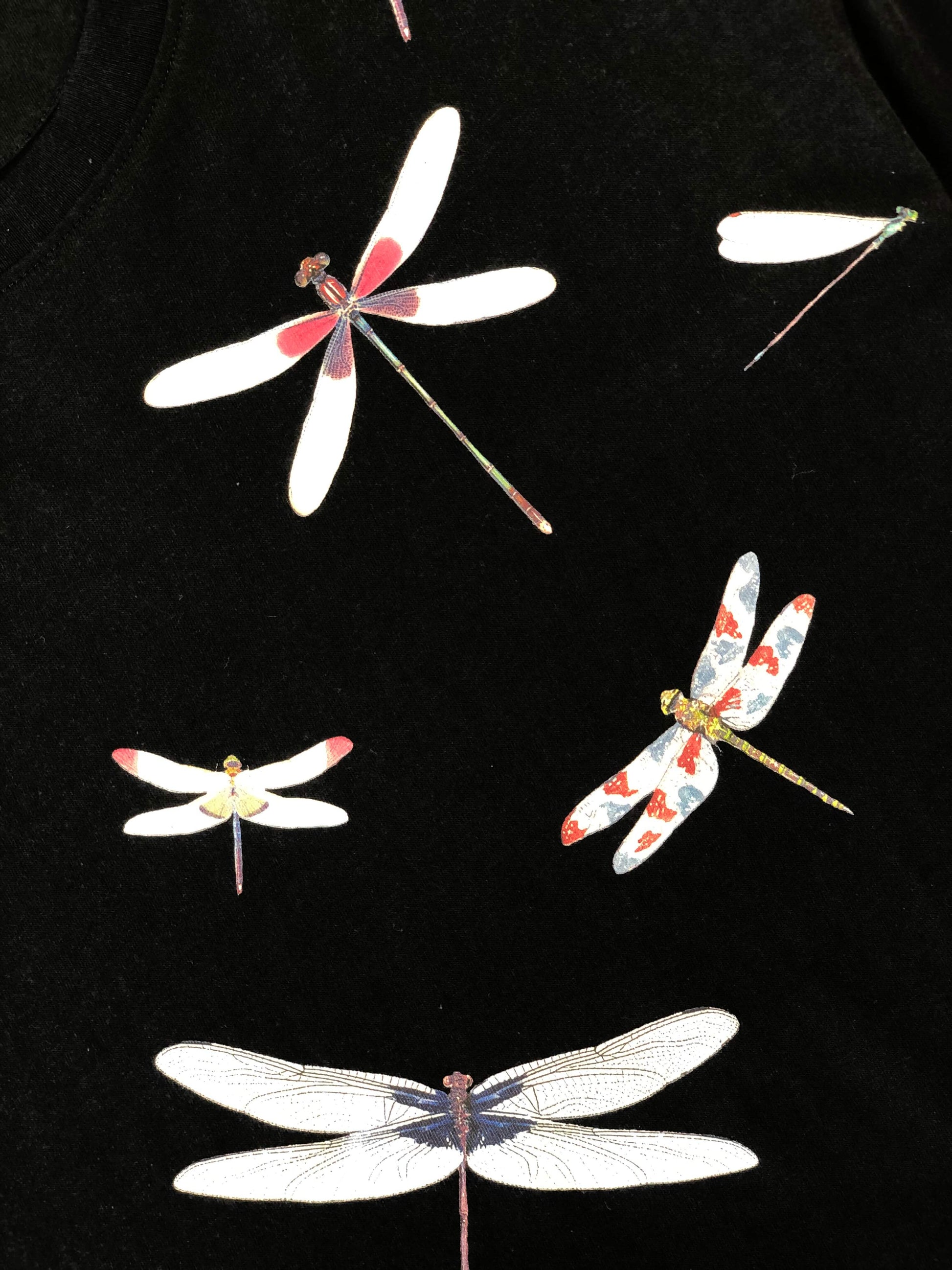 Valentino Dragon Fly Print Black T-shirt