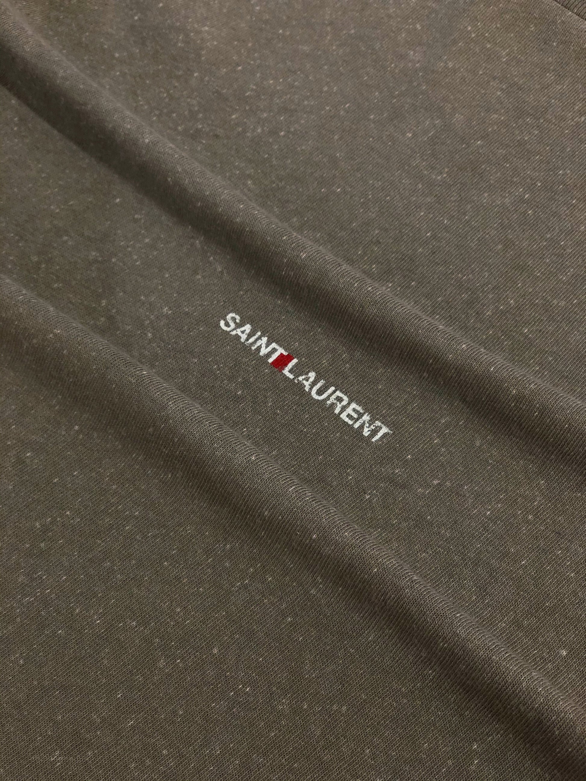 Yves Saint Laurent Logo Print Black Green T-shirt