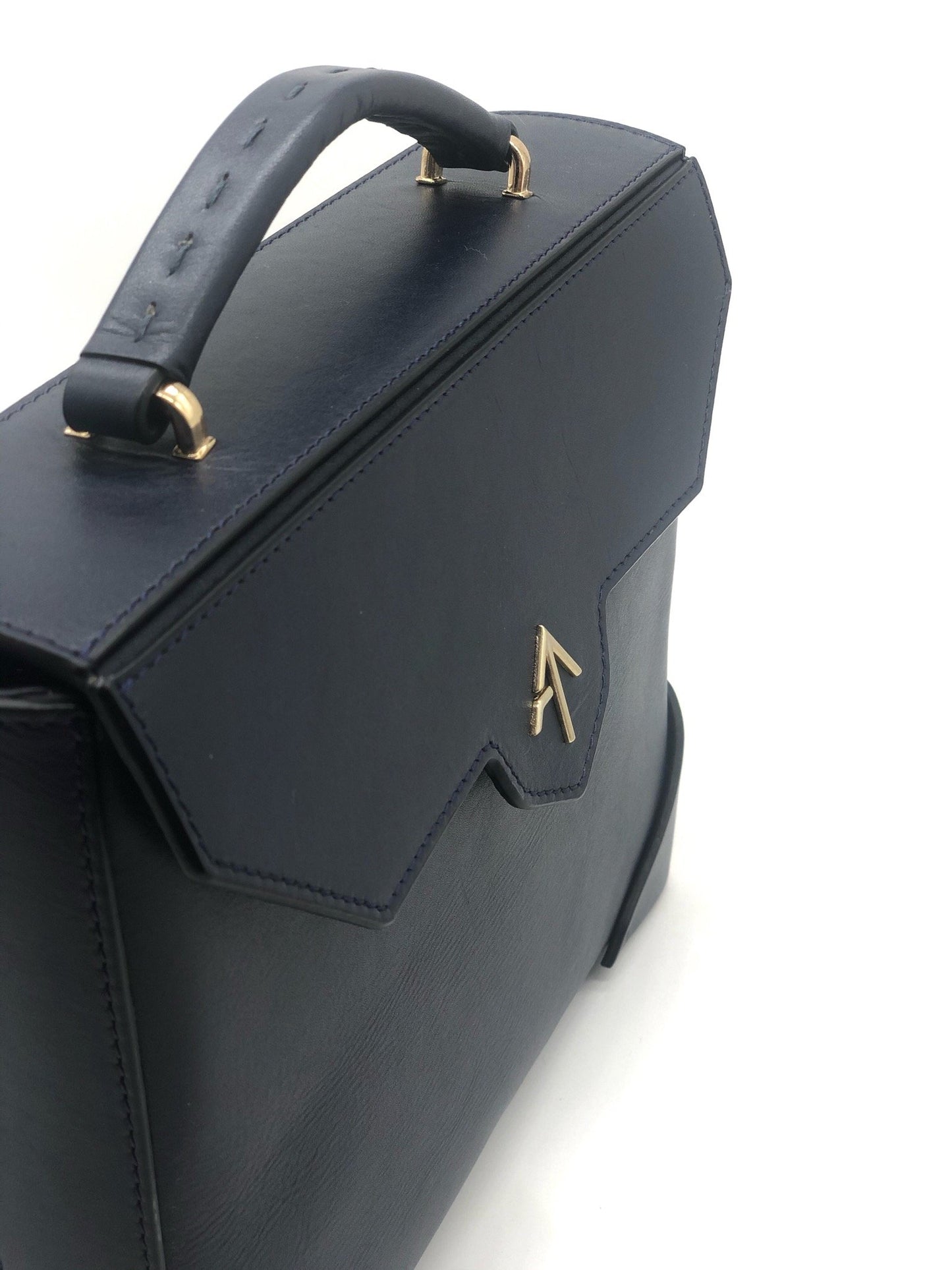 Manu Atelier Mini Bold Leather Box Bag