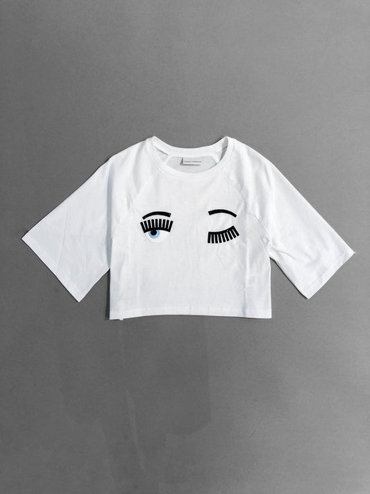 Chiara Ferragni 'Flirting' Cropped T-shirt (Blinking Eyes)