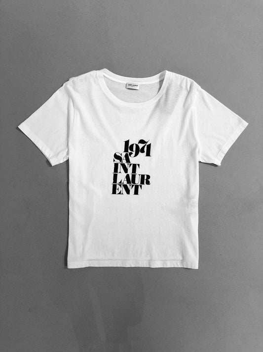 Yves Saint Laurent 1974 Logo Print Cotton Short Sleeve T-shirt